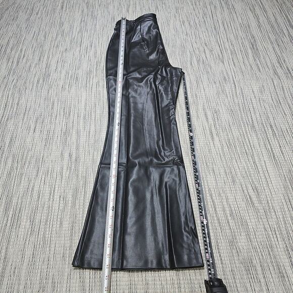 Hutch x Anthropologie Black Rez Faux Leather Flare Dress Pants Womens Size 12 - Picture 8 of 12
